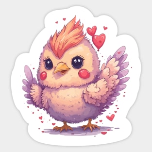 Minimal Cute Baby Chicken Sticker